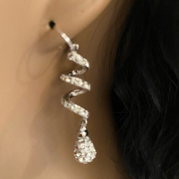 NWT Spiral Crystal Earrings - Picture 2 of 6